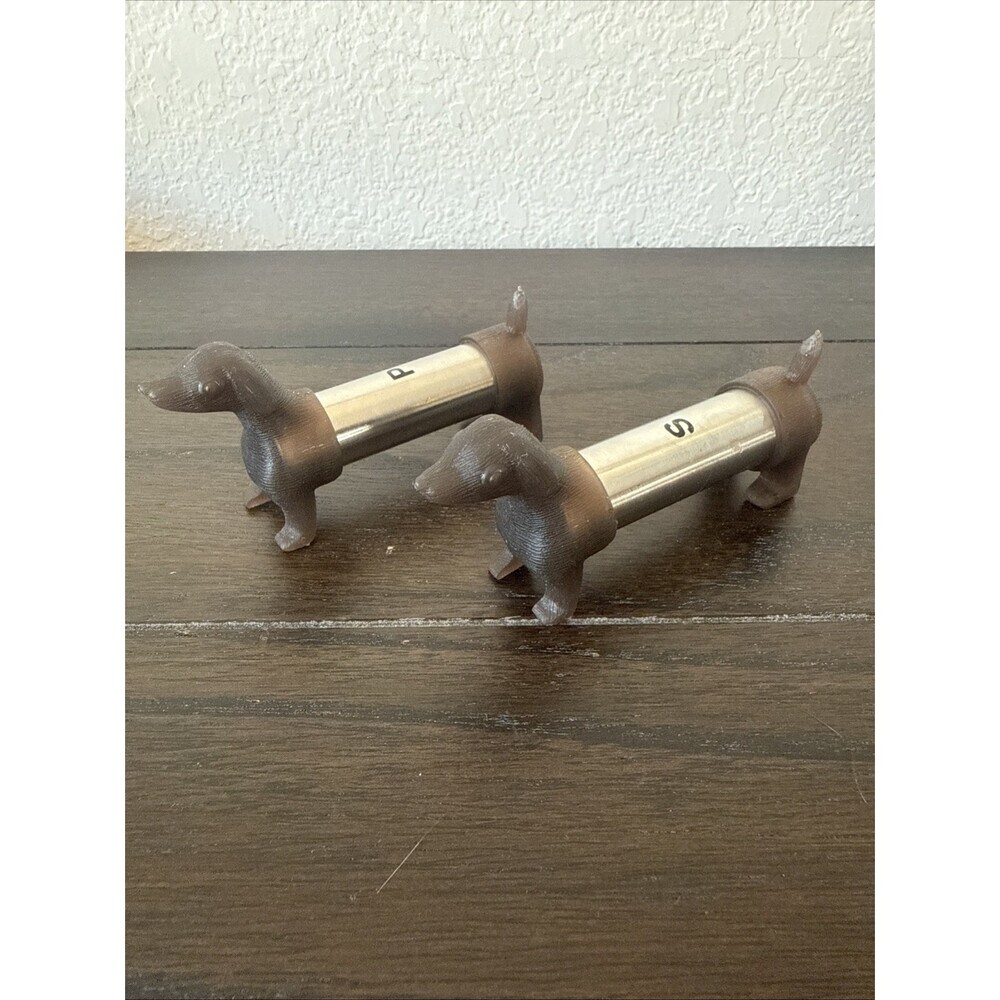 Stainless Steel Dachshund Salt And Pepper Shakers